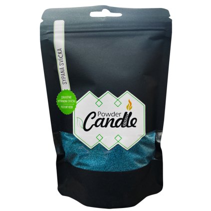 Barevná sypaná svíčka PowderCandle 50hodin – modrý vosk