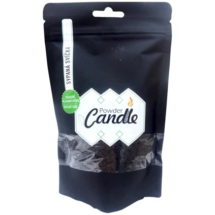Barevná sypaná svíčka PowderCandle 50hodin – černý vosk