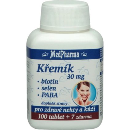 MedPharma Křemík 30 mg + biotin + selen + PABA, 107 tablet