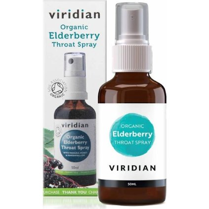 Viridian Elderberry Throat Spray Organic 50 ml