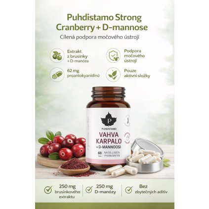 Puhdistamo Strong Cranberry + D mannose 60 kapslí
