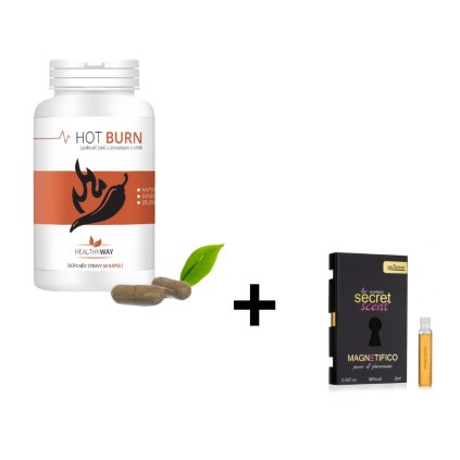 Healthy Way HOT BURN – spalovač tuků s chilli, 60 kapslí - spalovač tuků s chilli papričkami, matcha tea a pomerančovníkem hořkým