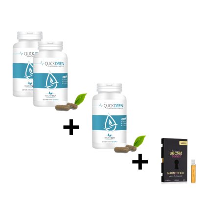 Healthy Way Akční balíček 2+1 Quick Dren (3× 60 kapslí) – podpora odvodnění a lehkosti  Podpora odvodnění a lehkosti