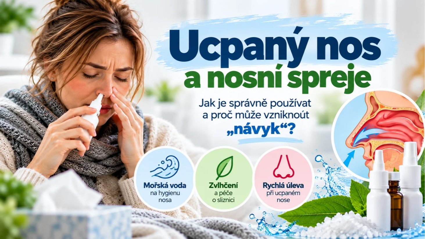 Ucpaný nos a nosní spreje: Jak je správně používat a proč může vzniknout „návyk“