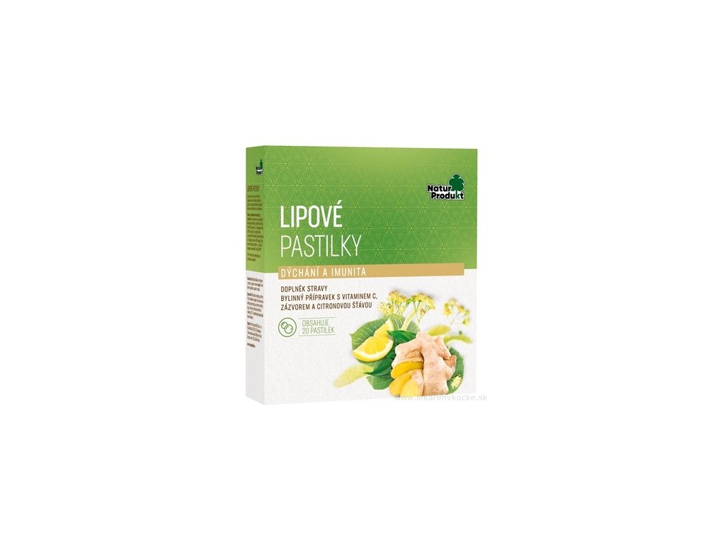 Naturprodukt lipové pastilky 20 ks bylinný doplnok imunita dýchacie cesty