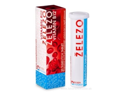 ŽELEZO + Vitamín B12 - RosenPharma 20 ks