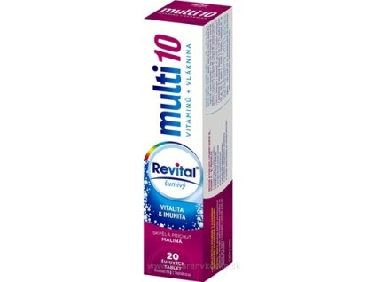 Revital multi 10 vitamínov + vláknina šumivý 20 ks