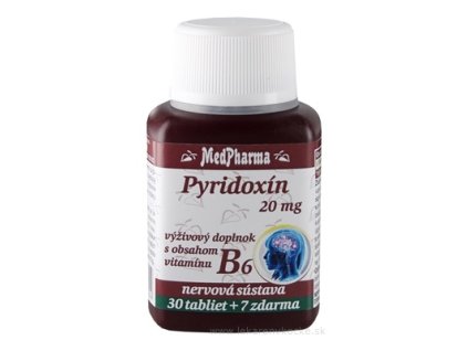MedPharma PYRIDOXÍN 20 mg  (vitamín B6) tbl 30+7 zadarmo (37 ks)