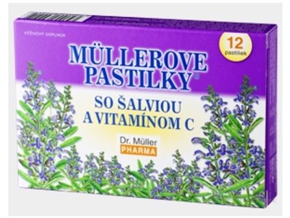 MÜLLEROVE PASTILKY SO ŠALVIOU A VIT. C 12 ks