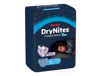 HUGGIES DryNites XL pre chlapcov (13+ rokov) plienkové nohavičky 9 ks