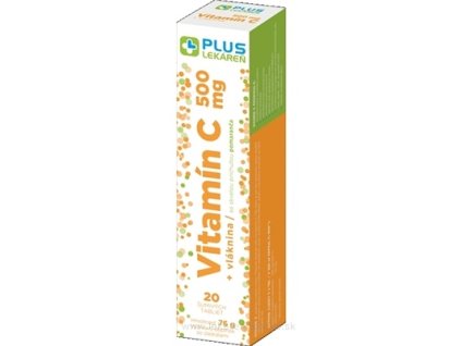 PLUS LEKÁREŇ Vitamín C 500 mg + vláknina 20 ks