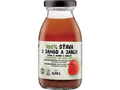 zdravo 100% ŠŤAVA Z JAHÔD A JABĹK 200 ml