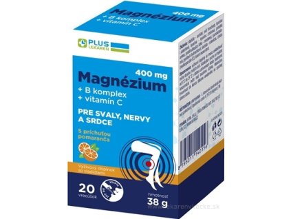 PLUS LEKÁREŇ Magnézium 400 mg+B komplex+vitamín C 20 ks