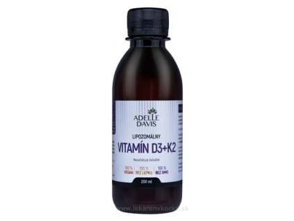 Adelle Davis Lipozomálny Vitamín D3 + K2 – 200 ml | podpora imunity, kostí a ciev | Lekáreň v KOCKE