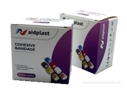 Aidplast Kohezívny obväz, mix (2,5 cm x 4,5 m) 1 elastické samofixačné ovínadlo