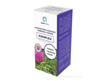ADAMPharm Ostropestrec mariánsky + Kurkuma + Cholín | 60 kapsúl – podpora pečene a trávenia