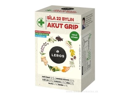 LEROS Sila 22 bylín Akut Grip – aromatizovaný bylinný čaj, 20 × 2,5 g (50 g)