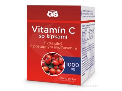 GS Vitamín C 1000 mg so šípkami tbl 50+10 (inov.2023) (60 ks)