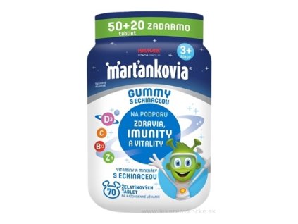 WALMARK Marťankovia GUMMY s Echinaceou želatínové tablety, príchuť jahoda a čerešňa 50+20 zadarmo (70 ks)