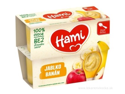 Hami ovocný príkrm 100% ovocie Jablko a banán 4x100 g