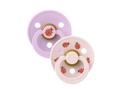 BIBS Studio Colour cumlíky Ladybug latex 6–18 m 2 ks Violet Sky Mix bez BPA