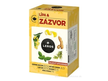 LEROS Lipa a zázvor čaj 20 x 2 g