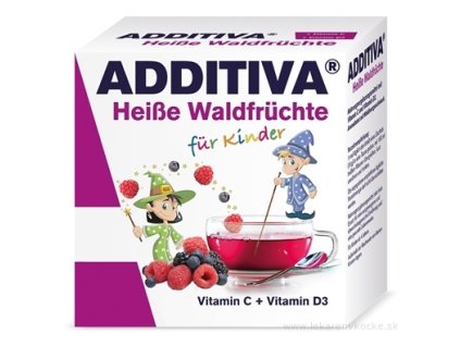 ADDITIVA Horúci dúšok Lesné plody vrecúška s práškom (vitamín C + D3) (po 10 g) 10 ks