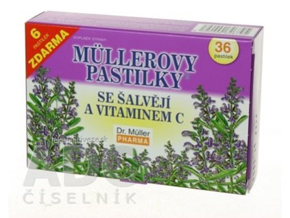 MÜLLEROVE PASTILKY SO ŠALVIOU A VIT. C 36 ks