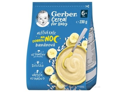 Gerber Cereal Mliečna KAŠA Dobrú noc Banánová 230 g
