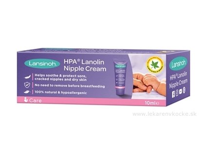 Lansinoh HPA Lanolin krém na popraskané bradavky – 10 ml, 100 % hypoalergénny, bez pridanej chuti/vône
