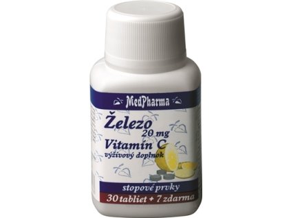 MedPharma ŽELEZO 20MG + Vit. C tbl 30+7 zadarmo (37 ks)
