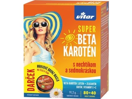 VITAR Super Beta-karotén s nechtíkom s príbalom Mrkvovým bronz maslom 120 tbl,