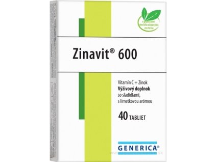 GENERICA Zinavit 600 s limetkovou arómou 40 ks