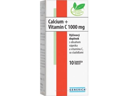 GENERICA Calcium + Vitamin C 1000 mg 10 ks