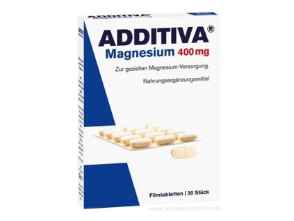 Additiva Magnézium 400 mg tablety – vysoká dávka horčíka, 30 ks