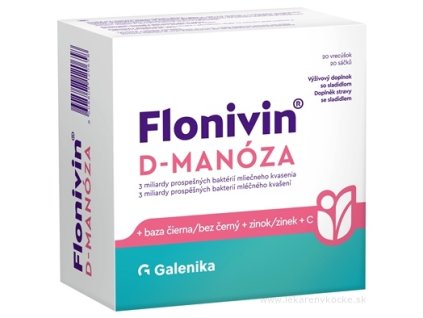 Galenika Flonivin D-Manóza (+ Baza čierna + Zinok + Vitamín C) 20 vrecúšok