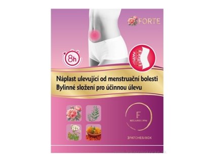 FORTE náplasť uľavujúca od menštruačnej bolesti s bylinným zložením, 3 ks