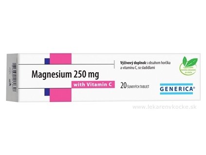 GENERICA Magnesium 250 mg + Vitamin C 20 ks