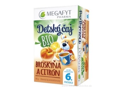 MEGAFYT Detský čaj BIO BROSKYŇA A CITRÓN 20x2 g