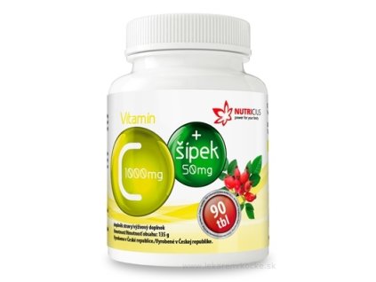 NUTRICIUS Vitamín C 1000 mg + šípka 50 mg 90 ks