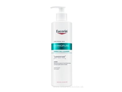 Eucerin DermoPure Clinical exfoliačný čistiaci gél 400 ml – na tvár a telo, pleť so sklonom k akné