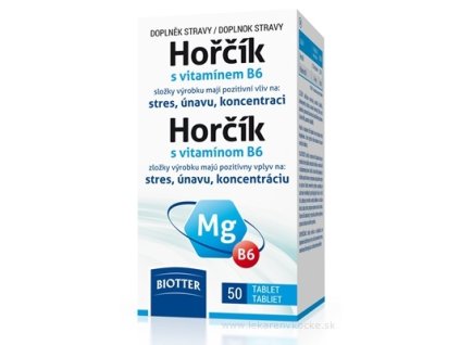 Biotter Horčík s vitamínom B6 50 ks