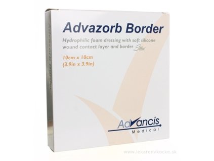 Advancis Advazorb Border krytie na rany samopriľnavé, atraumatické 10 x 10 cm 10 ks