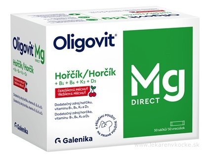 Galenika Oligovit Mg Direct 50 vrecúšok s práškom s čerešňovou príchuťou