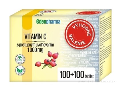 EDENPharma VITAMÍN C 1000 mg (Výhodné balenie) tbl s postupným uvoľňovaním 2x100 (200 ks)