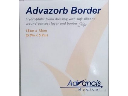ADVAZORB BORDER krytie na rany samopriľnavé, atraumatické 15x15 cm, 10 ks