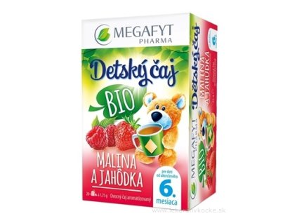 MEGAFYT Detský čaj BIO MALINA A JAHÔDKA 20x1,75 g