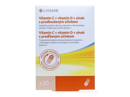 LIVSANE Vitamín C+D+zinok 30 ks