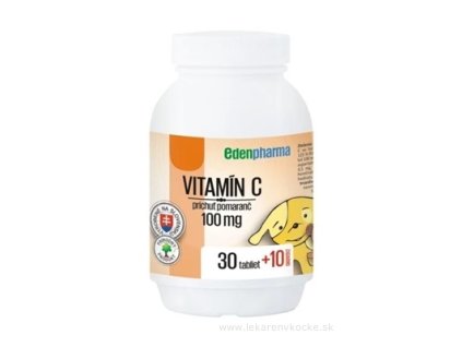 EDENPharma VITAMÍN C 100 mg príchuť pomaranč tbl 30+10 zadarmo (40 ks)