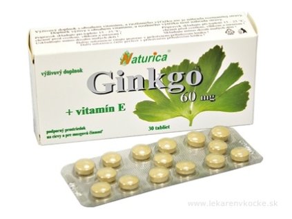 Naturica GINKGO 60 mg + vitamín E 30 ks